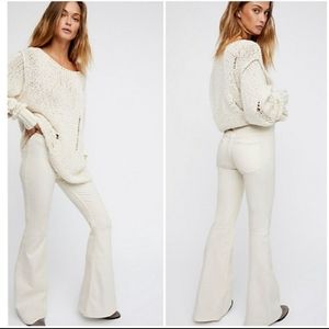 Free People Penny Pull On Flare Jeans Off White